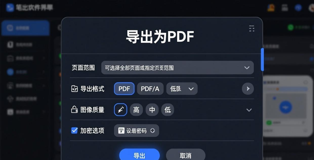 有道云笔记导出PDF功能界面展示